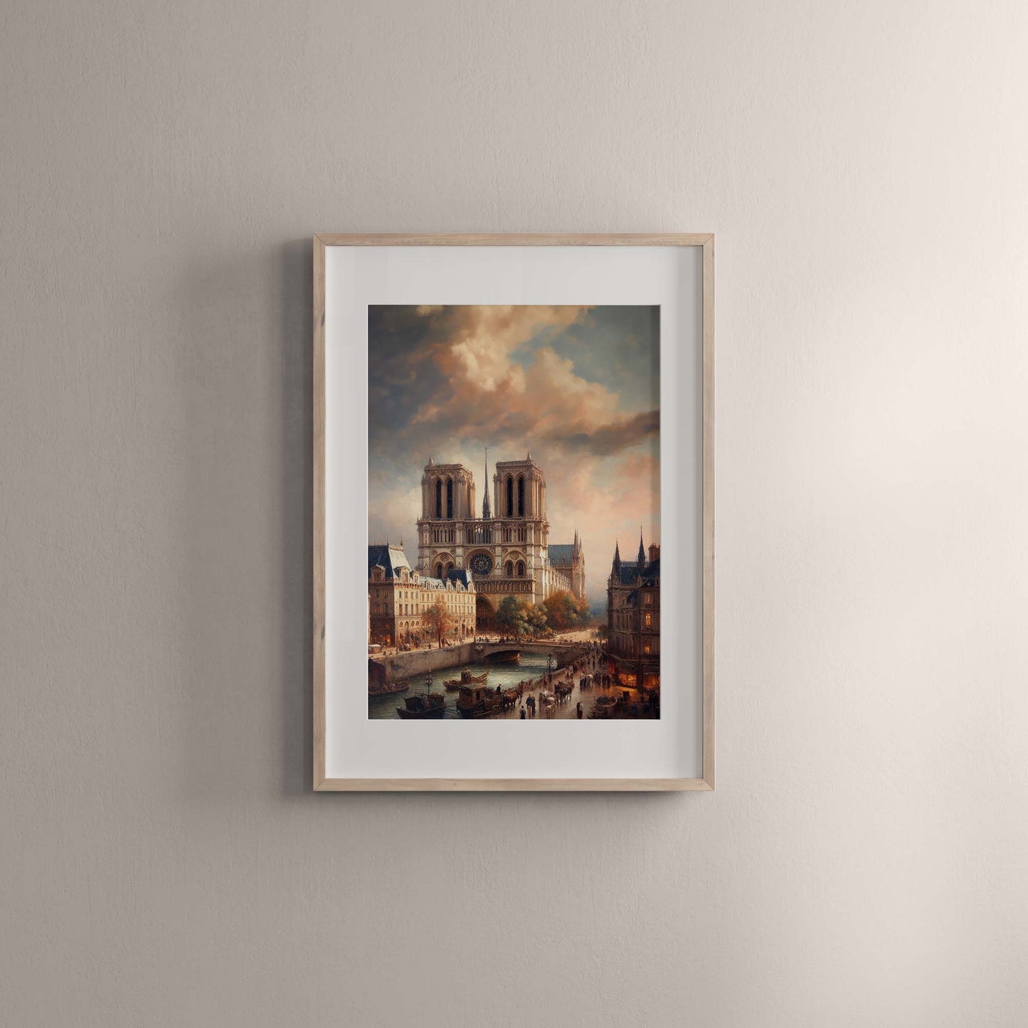 Notre-Dame’s Nostalgia: A Digital Oil Painting Print